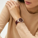 Michael Kors Parker Chronograph Red Dial Red Leather Strap Watch For Women - MK6986 Authentic Buy Shop Now