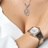 Michael Kors Lennox Three Hand Quartz Silver Dial Two Tone Steel Strap Watch For Women - MK6989 Authentic Buy Shop Now