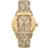Michael Kors Runway Three Hand Quartz Gold Dial Brown Leather Strap Watch For Women - MK6999 Authentic Buy Shop Now