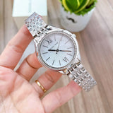 Michael Kors Mindy White Dial Silver Steel Strap Watch For Women - MK7075 Authentic Buy Shop Now