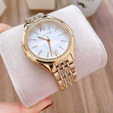Michael Kors Mindy Three Hand White Dial Rose Gold Steel Strap Watch for Women - MK7078 Authentic Buy Shop Now