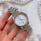 Michael Kors Mindy Three Hand White Dial Two Tone Steel Strap Watch For Women - MK7084 Authentic Buy Shop Now