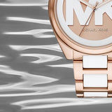 Michael Kors Janelle Three Hand Rose Gold Dial Two Tone Steel Strap Watch For Women - MK7134 Authentic Buy Shop Now