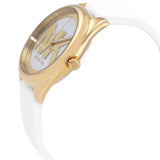 Michael Kors Janelle Three Hand Silver Dial White Rubber Strap Watch For Women - MK7141 Authentic Buy Shop Now