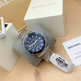 Michael Kors Cunningham Multifunction Blue Dial Silver Steel Strap Watch For Men - MK7153 Authentic Buy Shop Now