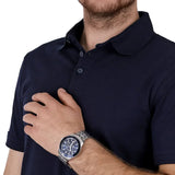 Michael Kors Cunningham Multifunction Blue Dial Silver Steel Strap Watch For Men - MK7153 Authentic Buy Shop Now