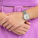 Michael Kors Camille Chronograph White Dial Silver Steel Strap Watch For Women - MK7198 Authentic Buy Shop Now