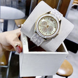 Michael Kors Jessa Multifunction Gold Dial White Leather Strap Watch For Women - MK7204 Authentic Buy Shop Now