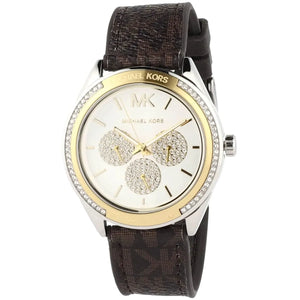 Michael Kors Jessa Multifunction Silver Dial Brown Leather Strap Watch For Women - MK7205 Authentic Buy Shop Now