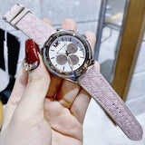 Michael Kors Multifunction Silver Dial Pink Leather Strap Watch For Women - MK7206 Authentic Buy Shop Now