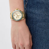 Michael Kors Everest Chronograph Gold Dial Gold Steel Strap Watch For Women - MK7210 Authentic Buy Shop Now