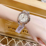 Michael Kors Everest Chronograph White Dial Two Tone Steel Strap Watch For Women - MK7214 Authentic Buy Shop Now