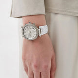 Michael Kors Parker Chronograph White Dial White Leather Strap Watch For Women - MK7226 Authentic Buy Shop Now