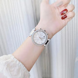 Michael Kors Parker Chronograph White Dial White Leather Strap Watch For Women - MK7226 Authentic Buy Shop Now