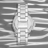 Michael Kors Everest Chronograph Blue Dial Silver Steel Strap Watch For Women - MK7237 Authentic Buy Shop Now