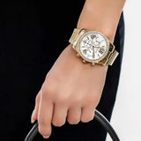 Michael Kors Lexington Mother of Pearl White Dial Gold Steel Strap Watch For Women - MK7241 Authentic Buy Shop Now