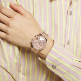 Michael Kors Lexington Chronograph Rose Gold Dial Rose Gold Steel Strap Watch for Women - MK7242 Authentic Buy Shop Now