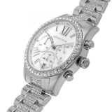 Michael Kors Lexington Chronograph White Dial Silver Steel Strap Watch For Women - MK7243 Authentic Buy Shop Now