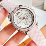 Michael Kors Jessa Quartz Silver Dial Pink Silicone Strap Watch For Women - MK7268 Authentic Buy Shop Now