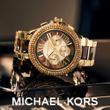 Michael Kors Camille Chronograph Brown Dial Two Tone Steel Strap Watch For Women - MK7269 Authentic Buy Shop Now