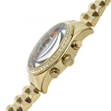 Michael Kors Lexington Chronograph Brown Dial Gold Steel Strap Watch For Women - MK7276 Authentic Buy Shop Now