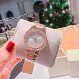 Michael Kors Lennox Three Hand Silver Dial Rose Gold Steel Strap Watch For Women - MK7279 Authentic Buy Shop Now