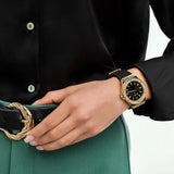 Michael Kors Mini Lennox Quartz Black Dial Black Silicone Strap Watch For Women - MK7281 Authentic Buy Shop Now