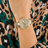 Michael Kors Parker Analog Crystals Gold Dial Gold Steel Strap Watch For Women - MK7283 Authentic Buy Shop Now