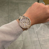 Michael Kors Layton Chronograph Rose Gold Dial Rose Gold Steel Strap Watch For Women - MK7285 Authentic Buy Shop Now