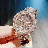 Michael Kors Layton Chronograph Rose Gold Dial Rose Gold Steel Strap Watch For Women - MK7285 Authentic Buy Shop Now