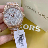 Michael Kors Layton Three Hand Silver Dial Rose Gold Steel Strap Watch For Women - MK7297 Authentic Buy Shop Now