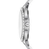 Michael Kors Layton Three Hand Pink Dial Silver Steel Strap Watch For Women - MK7298 Authentic Buy Shop Now