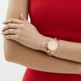 Michael Kors Ritz Chronograph Rose Gold Dial Rose Gold Steel Strap Watch For Women - MK7302 Authentic Buy Shop Now