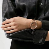 Michael Kors Ritz Chronograph Rose Gold Dial Rose Gold Steel Strap Watch For Women - MK7302 Authentic Buy Shop Now