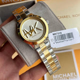 Michael Kors Analog Silver Dial Two Tone Steel Strap Watch For Women - MK7319 Authentic Buy Shop Now