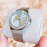 Michael Kors Lennox Three-Hand Silver Dial Silver Steel Strap Watch For Women - MK7337 Authentic Buy Shop Now