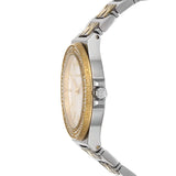 Michael Kors Lennox Three Hand Silver Dial Two Tone Steel Strap Watch For Women - MK7338 Authentic Buy Shop Now