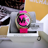 Michael Kors Janelle Quartz Pink Dial Pink Rubber Strap Watch For Women - MK7349 Authentic Buy Shop Now