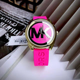 Michael Kors Janelle Quartz Pink Dial Pink Rubber Strap Watch For Women - MK7349 Authentic Buy Shop Now