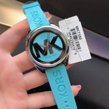 Michael Kors Janelle Quartz Blue Dial Blue Rubber Strap Watch For Women - MK7350 Authentic Buy Shop Now