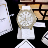 Michael Kors Mini Pilot Quartz Silver Dial White Silicone Strap Watch For Women - MK7372 Authentic Buy Shop Now