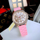 Michael Kors Mini Pilot Quartz Rose Gold Dial Pink Silicone Strap Watch For Women - MK7375 Authentic Buy Shop Now