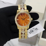 Michael Kors Runway Three Hand Brown Dial Two Tone Steel Strap Watch For Women - MK7389 Authentic Buy Shop Now