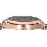Michael Kors Lennox Three Hand Black Dial Rose Gold Steel Strap Watch For Women - MK7392 Authentic Buy Shop Now