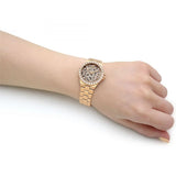 Michael Kors Lennox Three Hand Black Dial Gold Steel Strap Watch For Women - MK7394 Authentic Buy Shop Now