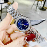 Michael Kors Lennox Three-Hand Blue Dial Silver Steel Strap Watch For Women - MK7397 Authentic Buy Shop Now