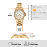Michael Kors Everest Three Hand Mother of Pearl White Dial Gold Steel Strap Watch For Women - MK7401 Authentic Buy Shop Now