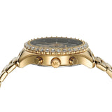 Michael Kors Berkley Chronograph Black Dial Gold Steel Strap Watch For Women - MK7414 Authentic Buy Shop Now