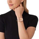 Michael Kors Wren Chronograph Rose Gold Dial Rose Gold Steel Strap Watch for Women - MK7430 Authentic Buy Shop Now
