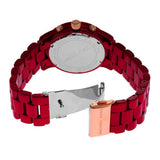 Michael Kors Runway Analog Chronograph Red Dial Red Steel Strap Watch for Women - MK7436 Authentic Buy Shop Now